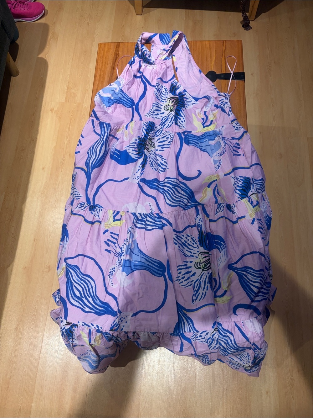 Women’s Floral Dress in Light Pink and Blue